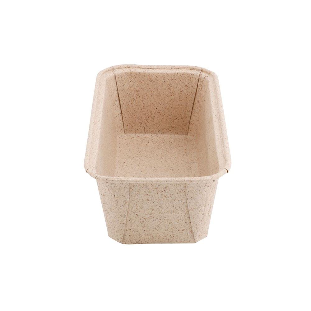 GREENBOX 25 stampi in carta di cacao rettangolari, 20 x 7 x 6 cm, resistenti al forno, stampi per pane, carta marrone, piccoli stampi per torte, stampi in carta con struttura elegante