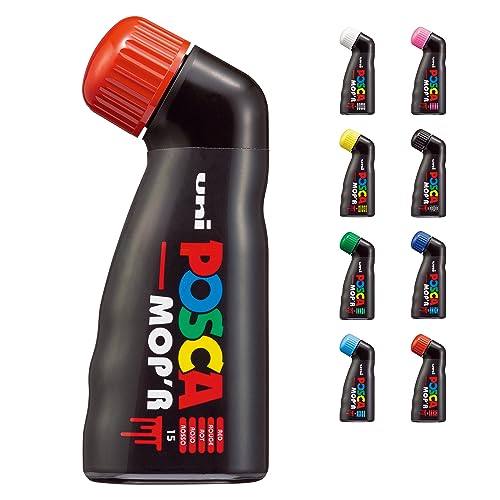 Image of Multicolor Posca Markers, Mop'R Posca Paint Markers with XXL 3-19mm Round Tip for Any Surface, ACMI-Certified Non-Toxic Formula, Uni Posca MOPR Red