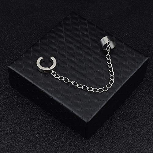 Cartilage Wide Cuff Drop Dangle Small Hoop Earrings For Women Men Boys Punk Hypoallergenic Stainless Steel Clip On Huggie Little Hoops Crawler Climbers Threader Chain Earrings Son (No Piercing) #TOP3