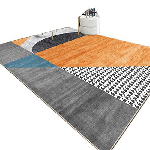 Webteppich Schmutzfangmatten Orange Grau Teppich Schlafzimmer Home Bodenmatte rutschfest...