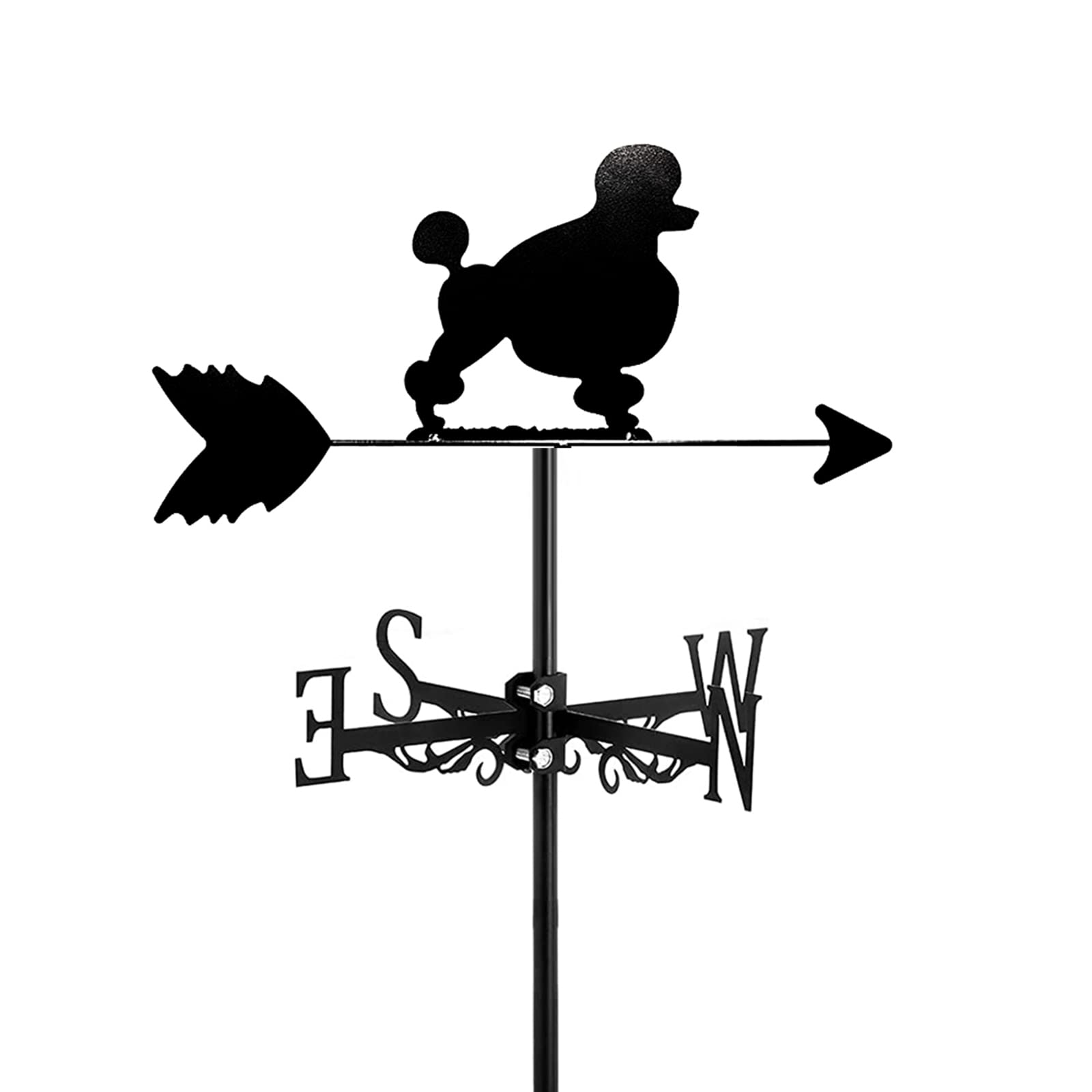 Girouette pour Jardin en Métal Chien Indicateur Vent Extérieur