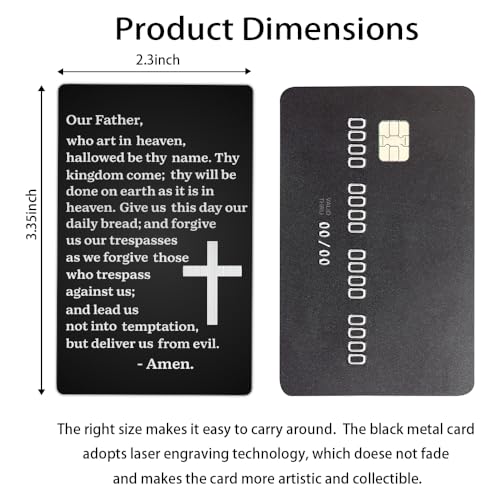 Our Father Who Art In Heaven Hallowed Be Thy Name Wallet Card, Lord's Prayer Engraved Metal Wallet Insert Card, Family Religious Bible Verse Gifts for Christian Friends- First Communion2