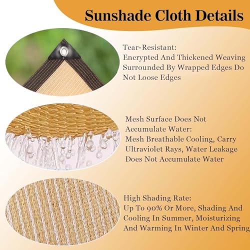Protection UV 90% avec ce voile d'ombrage beige résistant 2x10m - 3