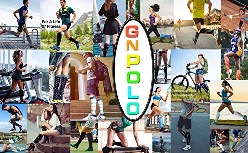 Gnpolo Meias femininas de compressão graduada 15-20 20-30 mmHg Meias atléticas de corrida para enfer