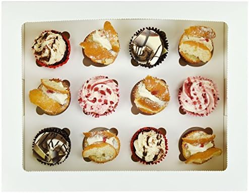 Twelve(12) Cupcake Box with inserts - White - 2 Pack