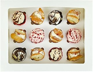 Twelve(12) Cupcake Box with inserts - White - 2 Pack