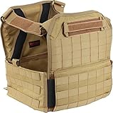 Zentauron Plattenträger Vulcan Coyote Standard I Ballistische Weste kugelsicher aus hochwertigem Cordura I Einsatzweste mit MOLLE Schlaufen für Mehrzwecktaschen I Plate Carrier I Chest Rig