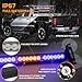 XRIDONSEN 35 inch Amber Blue Traffic Advisor Light Bar 48 LED Emergency Strobe Lights Safety Warning Lights Front/Rear Window w/Display Controller for Firefighter Police Vehicles Trucks
