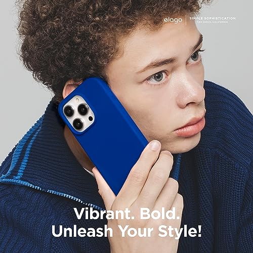 Elago Cover Silicone Liquido Compatibile Con Iphone 15 Case, Custodia Silicone Premium, Protezione Completa [Struttura Antiurto A 4 Strati], Fodera In Morbida Microfibra Antigraffio (Cobalt Blu) - 6