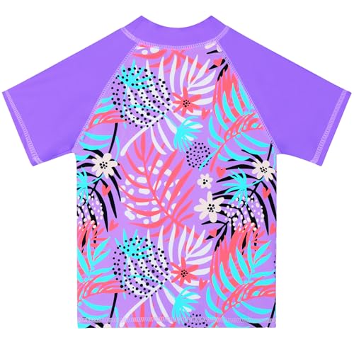 Image of TFJH E Girls Short Sleeve Swimsuit Two Piece Swimwear UPF 50+ UV 3-12 Years