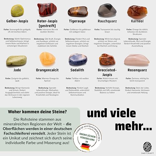 Edelstein Mix | farbenfrohe Mischung aus handverlesenen Edelsteinen in buntem Beutel | verschiedene natürliche Trommelsteine | Größe 2,5cm - 4 cm | Heilsteine Set | Halbedelsteine