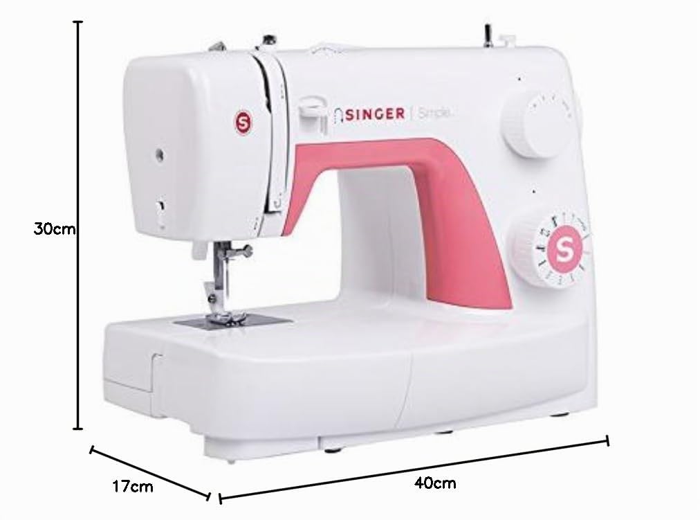 Singer Simple 3210 Freiarm-Nutzstich-Nähmaschine, weiß-rosa