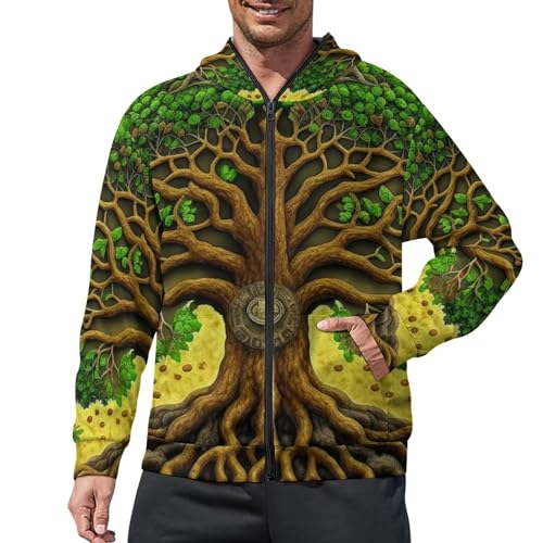 Men's Winter Zip Up Hoodie Sweatshirt Lightweight Coats with Pocket for Fall