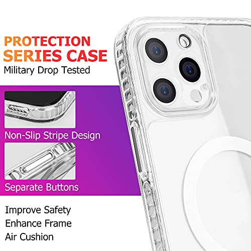 Dobo13 Clear Case Iphone 12 Pro Bundle - Slim Magsafe Iphone 12 Pro Case With Screen Protector & Camera Protector - Made From Anti-Collision Tpu & Strong Polycarbonate - Clear #TOP2