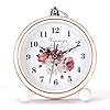 Vintage Alarm Clock 525 Silent Non Ticking Retro Analog Clock Battery Operated Small Desk Clock for BedroomLiving RoomOfficeShelf Decor Peony