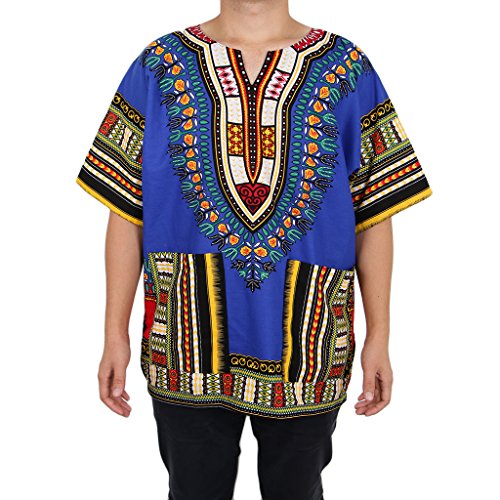 DYNWAVE Pacote de 2 Vestido Tradicional com Estampa Africana Dashiki Loose Fit
