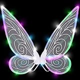 Oprtuisi Adult Fairy Wings, Shiny Transparent Princess Wings, Angel Wings Sutable for Halloween Costume Dress Up and Taking Beautiful Photos (white)