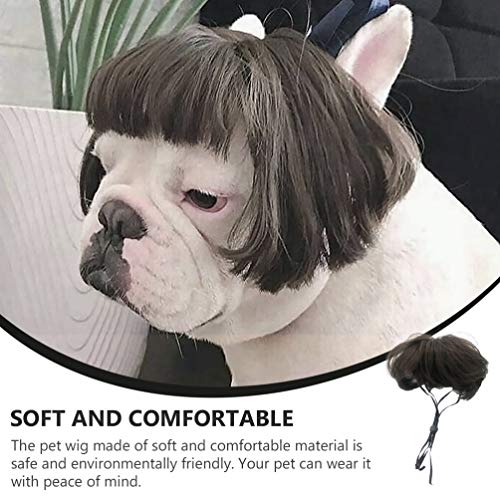 ULTECHNOVO Peruca Marrom Traje Do Gato Do Cão Acessórios Para O Cabelo Syethetic Traje Animal de Est