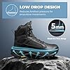 NORTIV 8 Men's Wide Toe Box Work Military Tactical Boots Barefoot Hiking Low Drop Leather Side Zipper Motorcycle Combat Boots Pikes,Size 10.5,Black,SNMT25001M #4