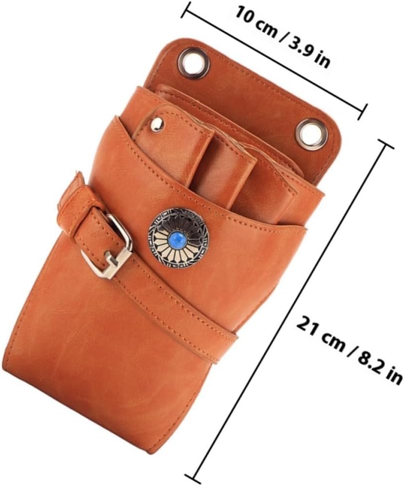Barber Waist Bag for Hairstylists Hairdresser Scissor Storage Pouch Detachable Design Pu Leather Space-saving Hairdressing Tool Organizer for Barber Shop