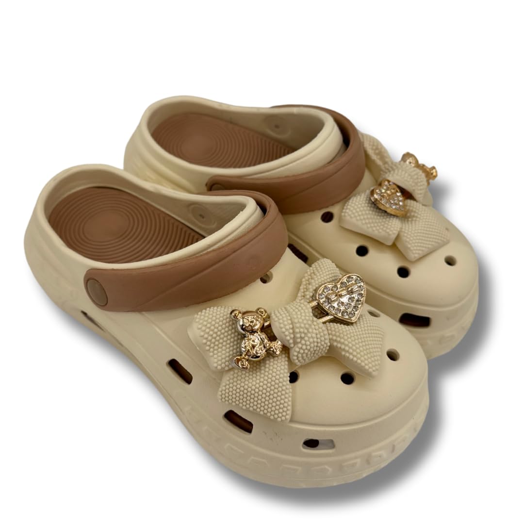 SUNSEA Shoes Zuecos Mujer con Plataforma Air Cushion, Diseño de Lazo/Llavero de Oso. Zuecos Sanitarios Amortiguación de Aire
