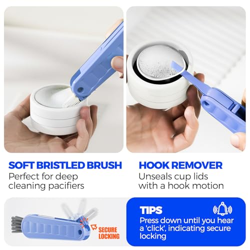 Image of Holikme 6 Pack 4 in 1 Cup Lid Cleaning Brush 3 Straws Bottle Brush,Carrot | 4 in 1 Cup Lid Cleaning Brush Multifunctional Bottle Brush, Silicone Cup Lid Gap Cleaner, Bristle Crevice Cleaning Brush