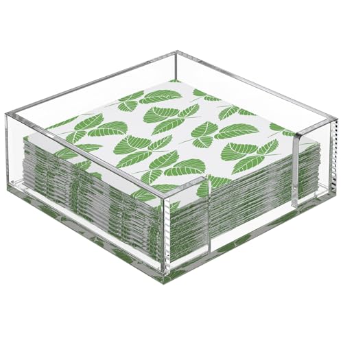 MaxGear Acrylic Cocktail Napkin Holder for Table, Clear Guest Towel Holder, Beverage Buffet Paper Napkin Caddy for Bar, Party, Dinner, Kitchen & Dining Room, Bathroom, Perfect for 5 x 5 inches Napkins by MaxGear - Used condition - US$11.90