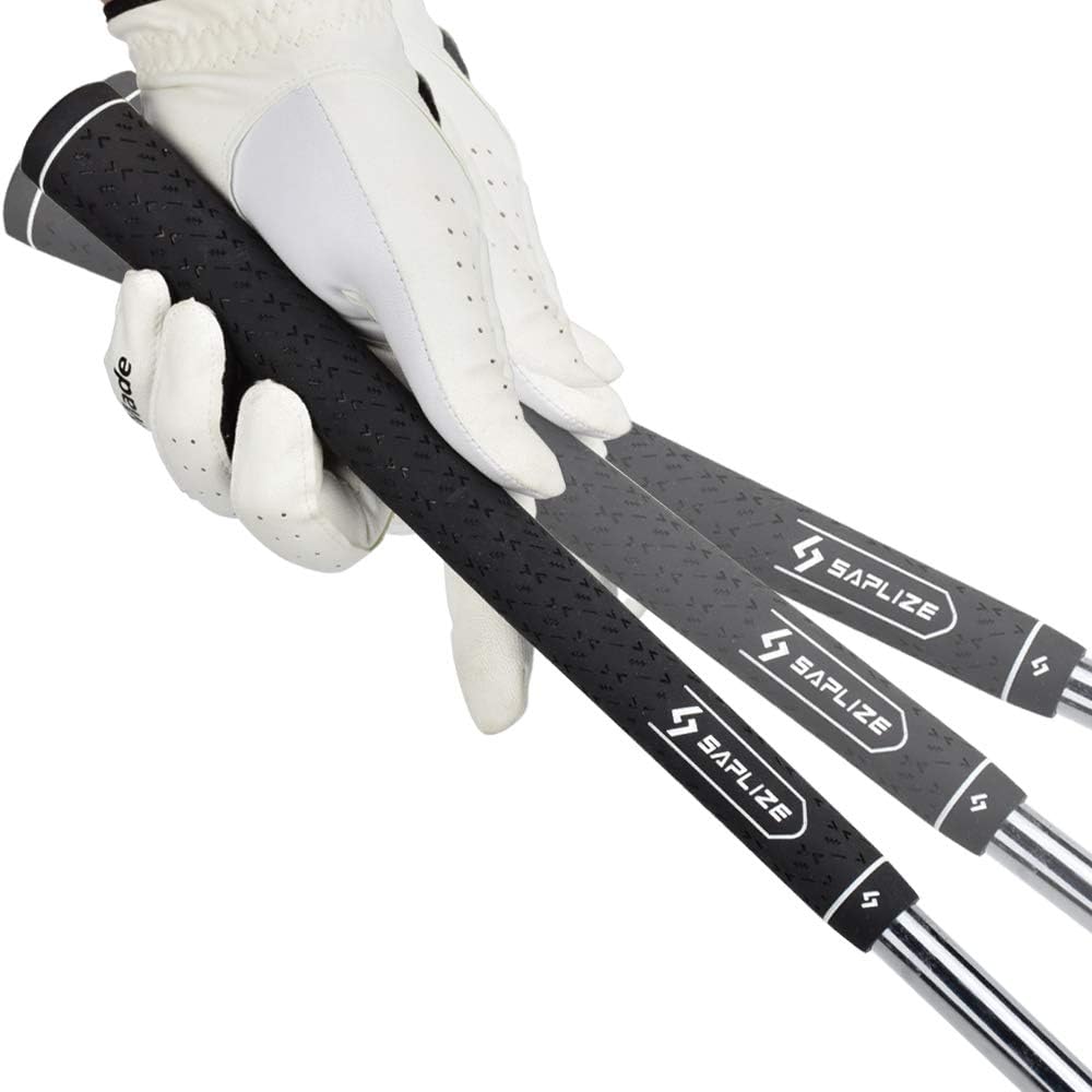 SAPLIZE Golf Grips, Standard/Midsize, 13 Pieces or 3 Test Grips with Full Regripping Kit All Weather Anti-Slip Rubber Golf Club Grips