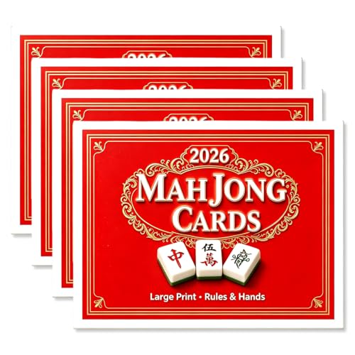 Ecorura 2026 Mah Jong Card, Large Print for American Rules - 4Pcs