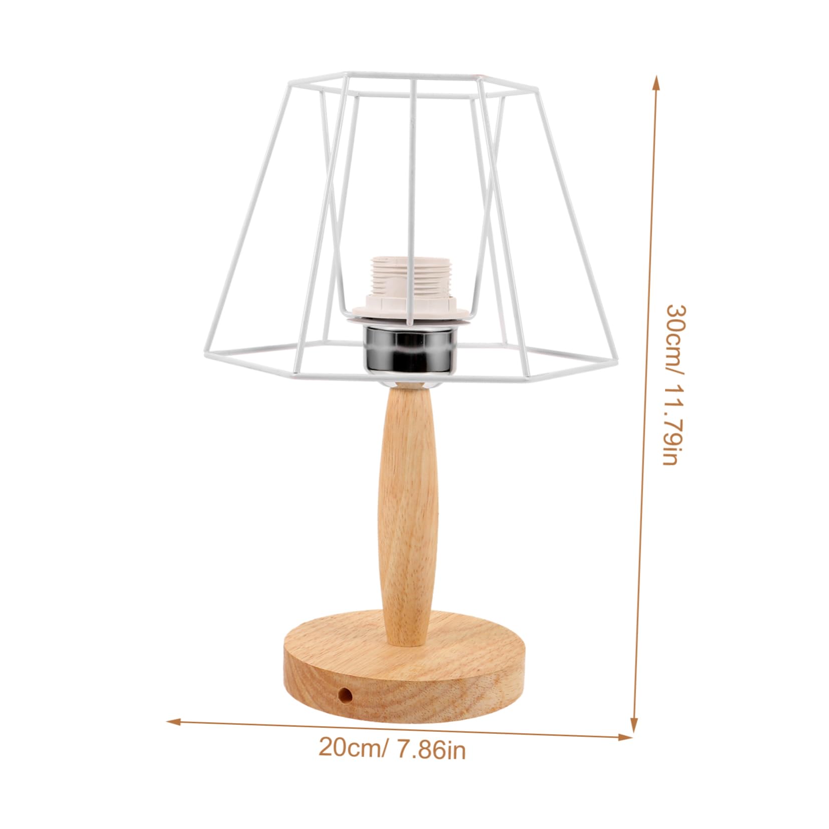 Lampada da Tavolo Fai da Te Bianca in Ferro e Legno, Base e Supporto Inclusi, per Comodino e Camera da Letto