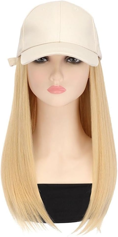 Wig Cap Hat Wig Women's Long Hair Full Head Cover Fashionable Realistic Natural Simulation Wig Cap Adjustable Wig Cap Hair Extension Cap