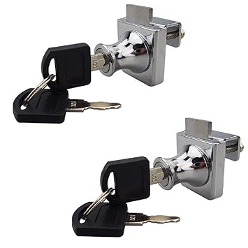 2 Pack Single Swing Glass Cabinet Showcase Door Lock Chrome Plated Display Glass Cabinet Lock Separate Key No Drilling Required 407