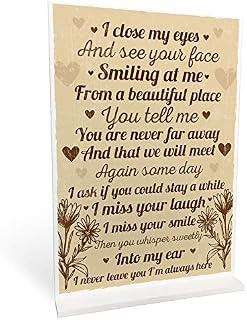 RED OCEAN Memorial Standing Plaque In Memory Rememberance Christmas Memorial Gift For Mum Dad Nan Grandad Keepsake Poem