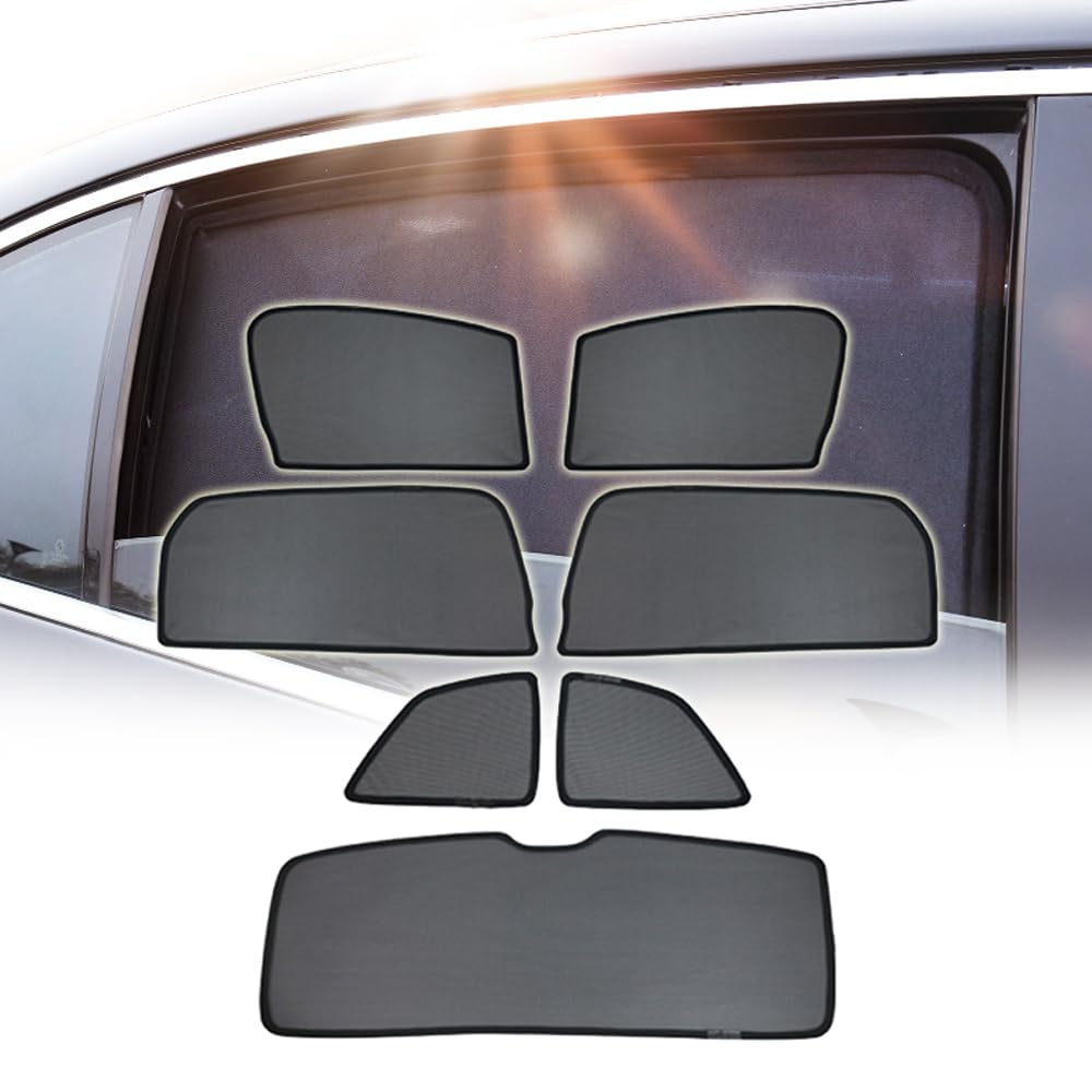 Auto Tendine Parasole per Finestrino Laterali, per Renault Kadjar 2015-2023 Tenda Parasole Anteriore Posteriore, Blocca Zanzara UV Aspirazione Magnetica Rete di Nylon Nera,1 Set of 7 Pieces