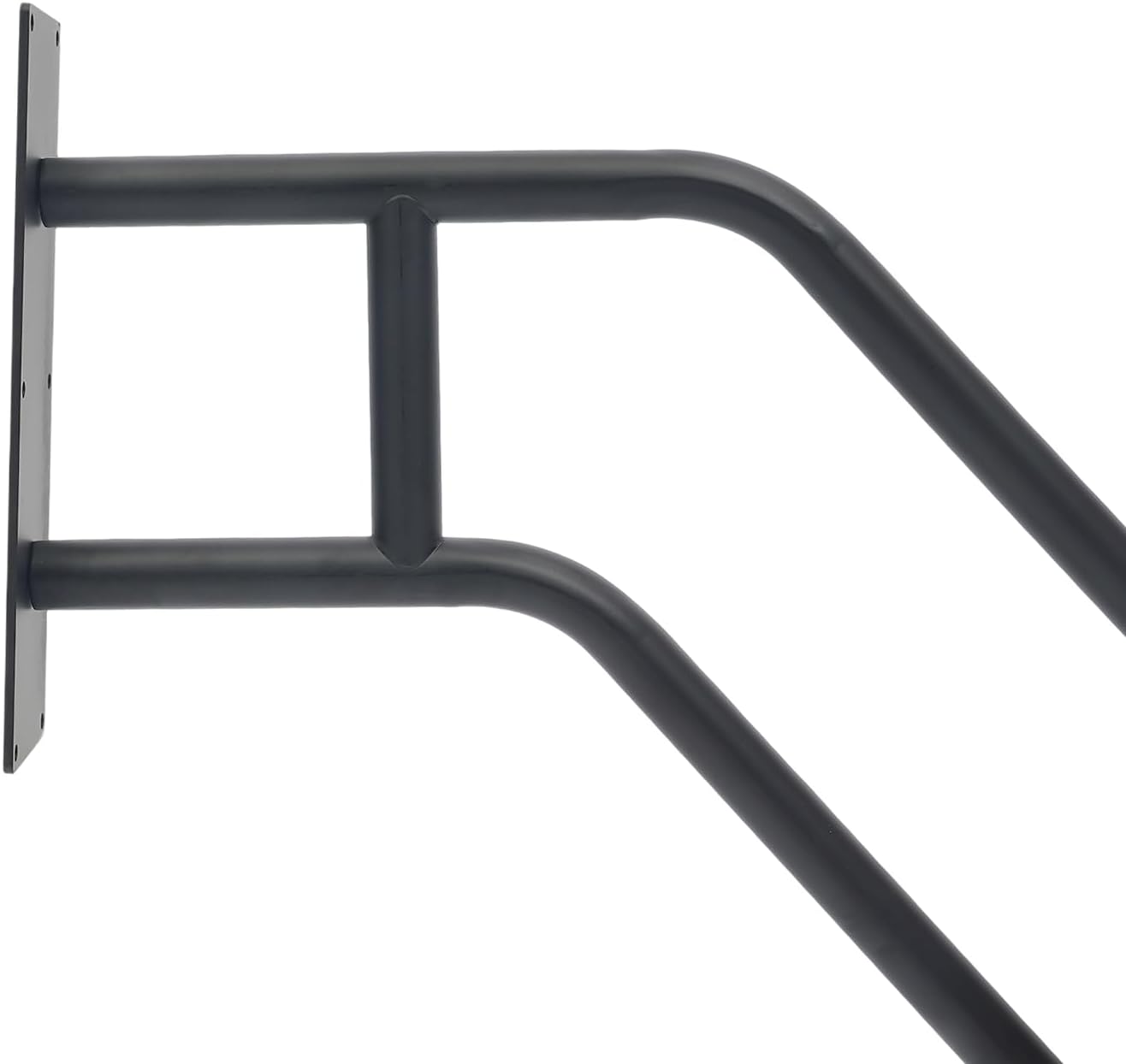 2-Pack 30" Outdoor Hand Rails, Metal Safety Railings for Steps, Stairs & Bathtub - Non-Slip Grip for Elderly, Seniors & Mobility Assistance (Black)