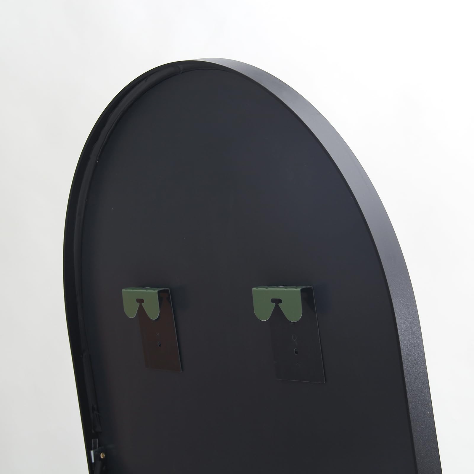 Specchio su piede bombato 162 cm, specchio pieno arco con cornice a specchio completo con supporto grande specchio da pavimento nero specchio da parete per bagno, camera da letto, ingresso (nero