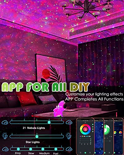Flewken Space Dog Star Projector - Galaxy Projector Night Light Built-In Bluetooth Speaker, Smart App Control, Timer And Remote, Space Light Projector For Kids Adults Bedroom #TOP1