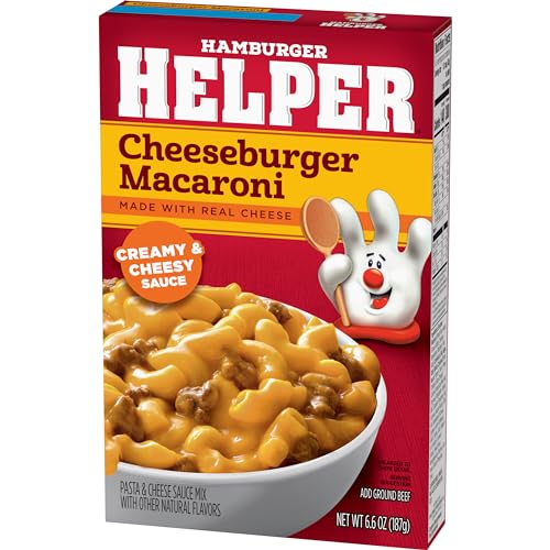 Image of Hamburger Helper Cheeseburger Macaroni Pasta Meal (6.6 oz - 12 Pack) No Artificial Flavors, Ready in 3 Easy Steps, Quick Meals for Midweek Dinners, Busy Evenings & Families On-the-Go