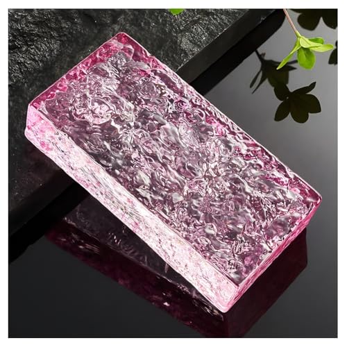 los ladrillos de vidrio, Ladrillos de vidrio con diseño de cristal multicolor en varios tamaños for la renovación de oficinas y hogares.(Pink,200x50x20mm)