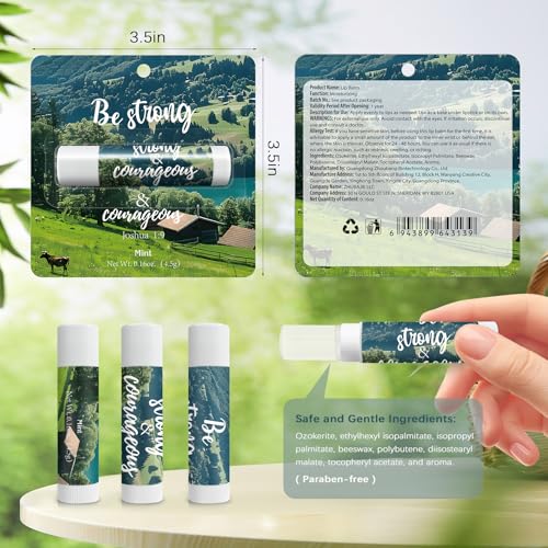 Image of 24 Pcs Christian Lip Balm with Scripture Church Small Gifts Bulk Natural Scenery Lip Balms Religious Faith Bible Verse Inspirational Gift Party Favors Coworkers