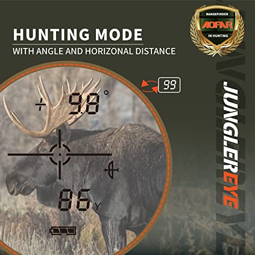 Foto von AOFAR HX-1100V Entfernungsmesser Jagd, Bogenschießen, 1100 Yards mit Winkel und horizontale Entfernung, Hohe Präzision, Geschwindigkeit Scan-Modus,6X, kostenlose Batterie, Tragetasche