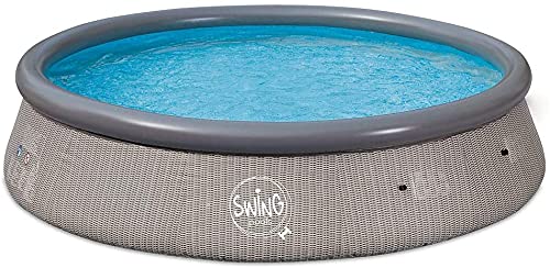 well2wellness Quick-Up Pool Ø 366 x 91 cm | Aufstellbecken | Aufblasbarer Swimmingpool | Schneller Aufbau | Robust…