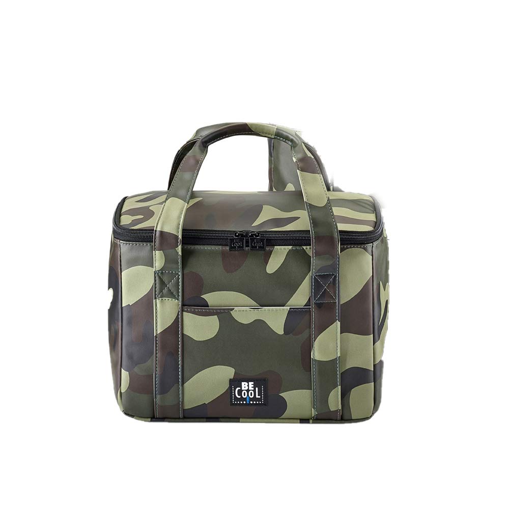 Be Cool City Borsa Termica Elegante in Ottica Camouflage, 28 x 18 x 21 cm, Volume Circa 10,5 L, con Ampi Manici per Picnic, Scuola, Viaggi, Cosmetici