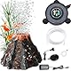 Mineup Aquarium Sprudler, Stein Sauerstoff Pumpe, LED Lighting Aquarium, Vulkan Aquarium Dekoration, Aquarium Vulkan Form Luftblase Stein, Aquarium Zubehör für Aquarium Fisch Tank Dekoration, Bunte