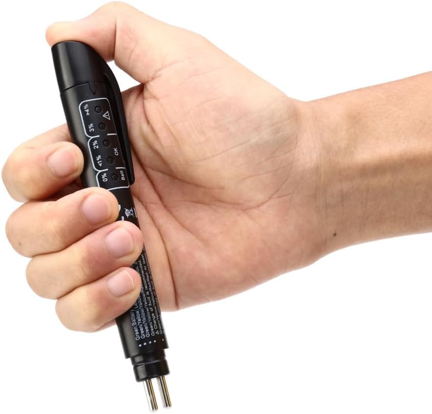 PRETYZOOM Car Brake Fluid LED Tester Detector, Dot 4 Pen-Shaped