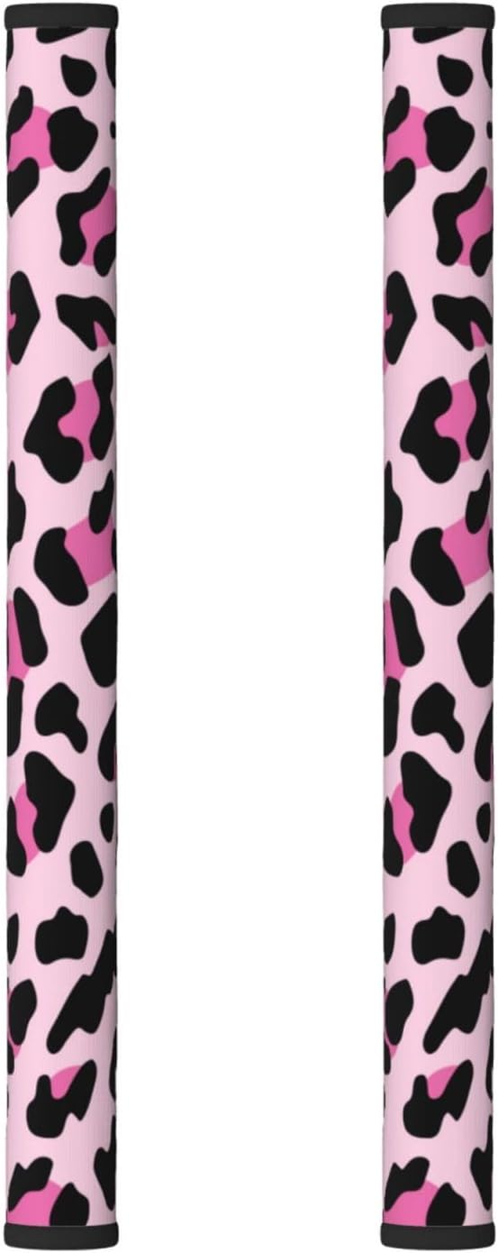 Refrigerator Door Handle Covers, Pink and Black Leopard Fridge Handle Cover Set of 2 Kitchen Appliance Handle Covers Protector for Fridge Microwave Stove Oven Dishwasher
