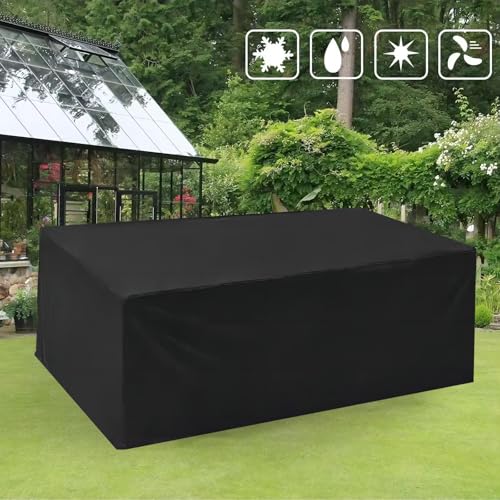 Housse salon de jardin rectangulaire imperméable bâche table 420D - 6