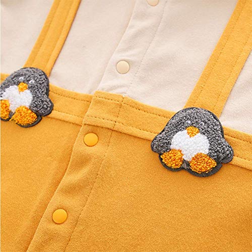 Combinaison de bébé à la mode ensemble pingouin mignon rose et jaune - 4