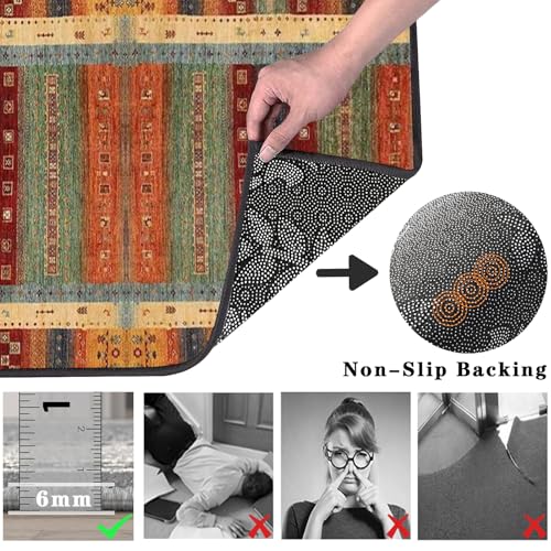 Fzamudng Alfombras de Pasillo Larga, Alfombra Corredor Antideslizante, Alfombras de área Lavable Vintage Alfombra Comedor Pasillo, 60 x 300 cm Alfombra Cocina Absorbente Lavable, Alfombra Entrada - imagen 6