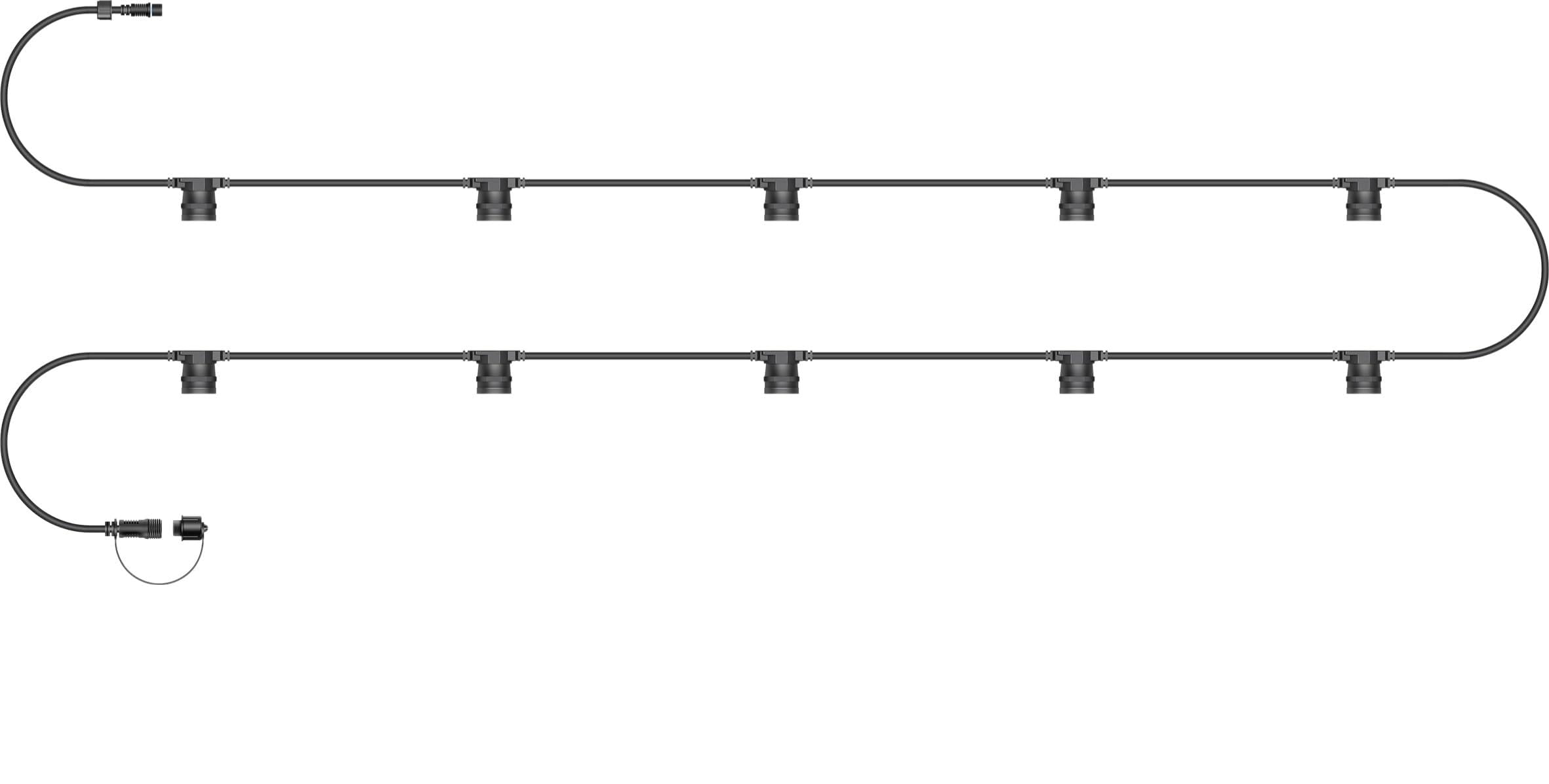 Eagle Connect Outdoor Festoon String Light Harness, Black Rubber Cable, 230V Mains Powered, IP65 Waterproof, for Commercial and Domestic Use in Gardens, Patios, Restaurants, and Pubs 10m 10 Lamps